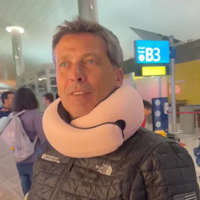 AeroLuxe Ergonomic Travel Pillow – Sleep Peacefully