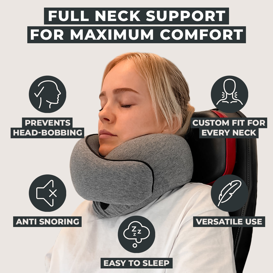 AeroLuxe Ergonomic Travel Pillow – Sleep Peacefully