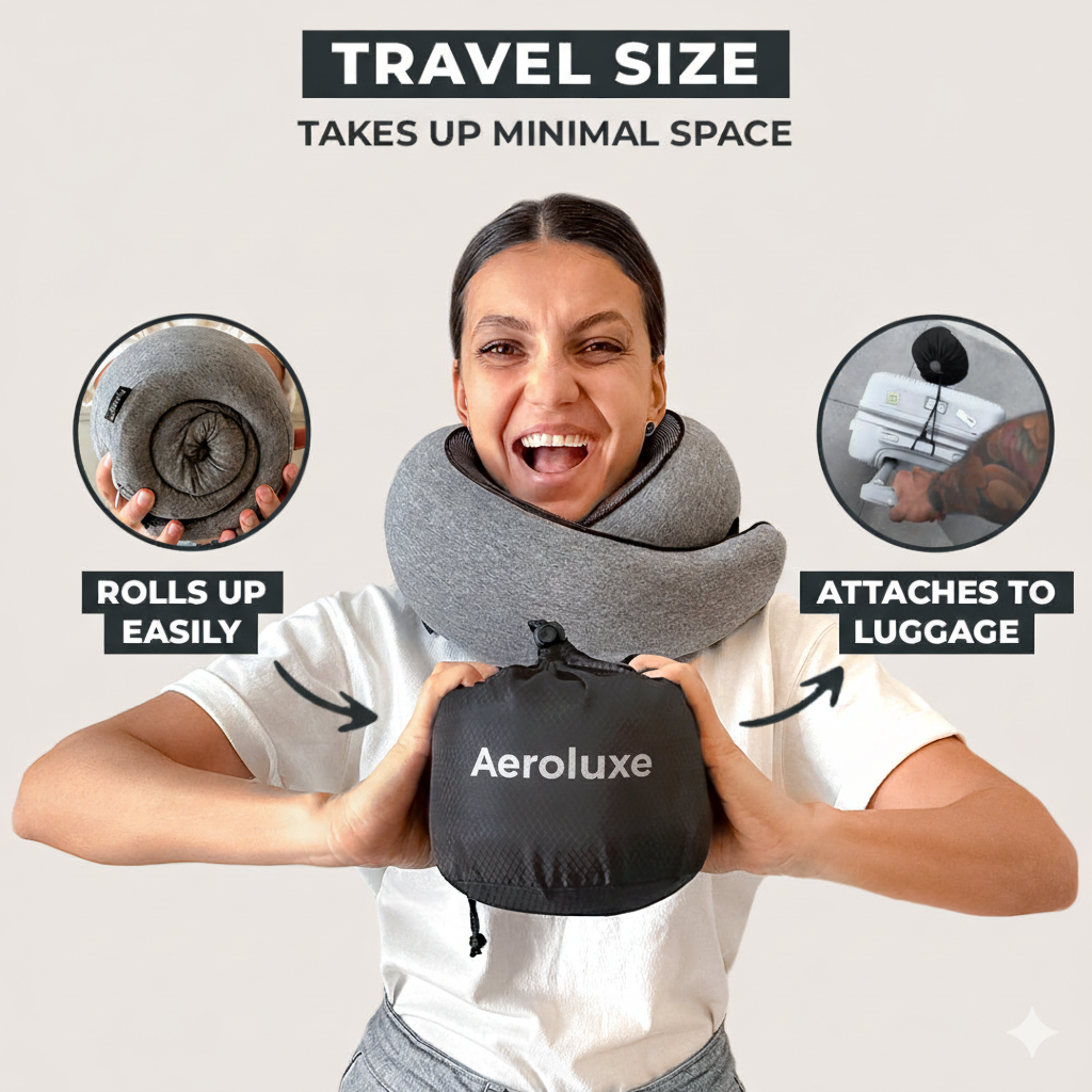 AeroLuxe Ergonomic Travel Pillow – Sleep Peacefully